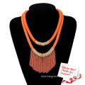 Ethnic Orange Tassel Evening Dress Accessories Jewelry Necklace Gifts